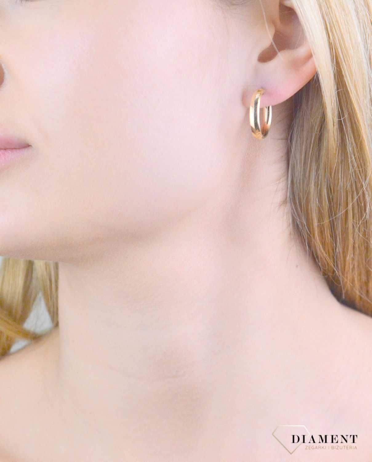 Kolczyki złote kółeczka grawerowane próba 375, KL 12393 375.jpg